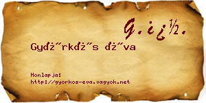 Györkös Éva névjegykártya
